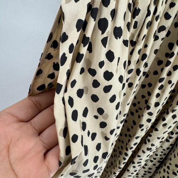 AYR The Extra Extra Midi Dress Sz S Puff Sleeves Smocked Polka Dot - Picture 7 of 10